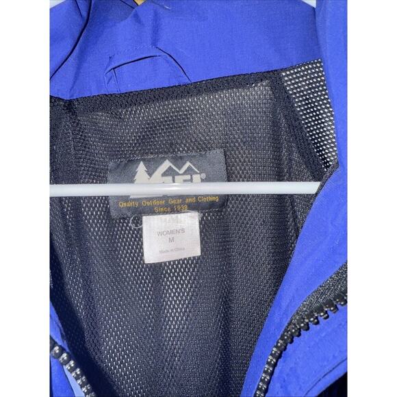 REI Women's Coat Gorpcore Full Zip Stowable Hood Blue Size M Cinch Waist AY - Picture 5 of 9